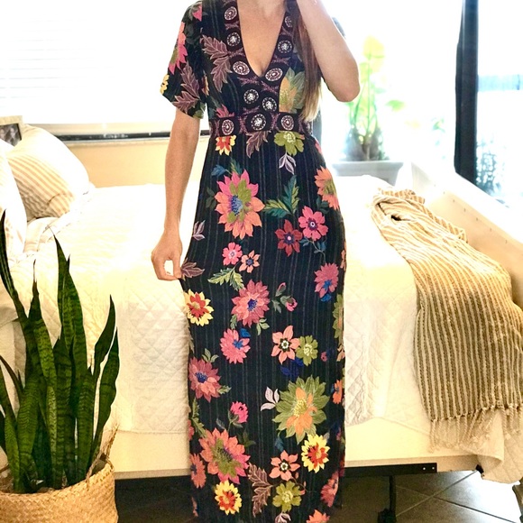 URBAN Romantics | Dresses | Farm Rio Style Floral Maxi Dress | Poshmark